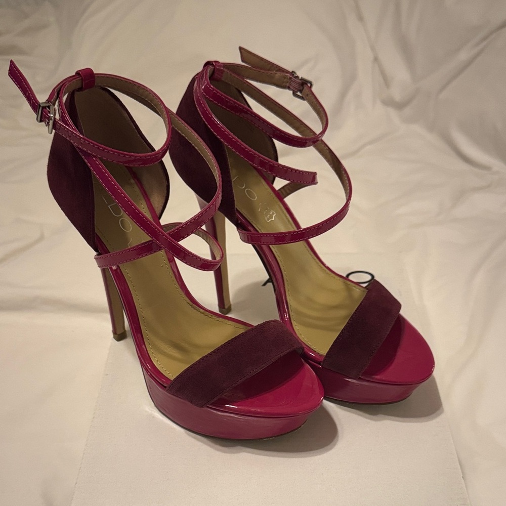 Aldo Fuchsia Strappy Platform Heels